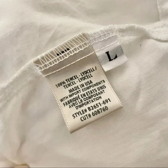 Bella Dahl White Button Down Blouse, Size Large - Picture 4 of 5